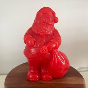 Vintage Hallmark Red Santa Claus Shaped Drip Candle 5” Tall Christmas Decor